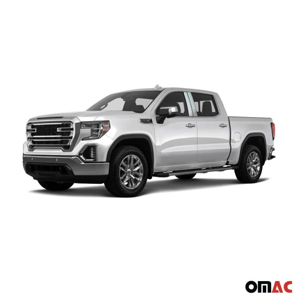 2019-2023 GMC Sierra Stainless Steel Pillar Trim 4 Pcs Fashion - Image 2
