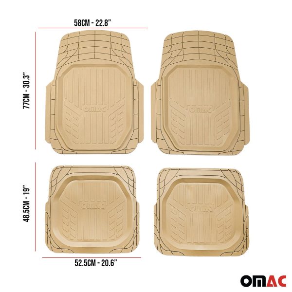 Cadillac Heavy Duty Trim to fit Floor Mats Liner Tan All Weather 4Pcs Discount - Image 4