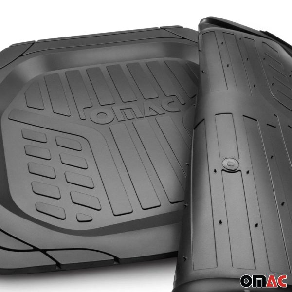2017-2025 Tesla Model 3 Heavy Duty Trim to fit Floor Mats Liner Black All Weather 4Pcs Online now - Image 5