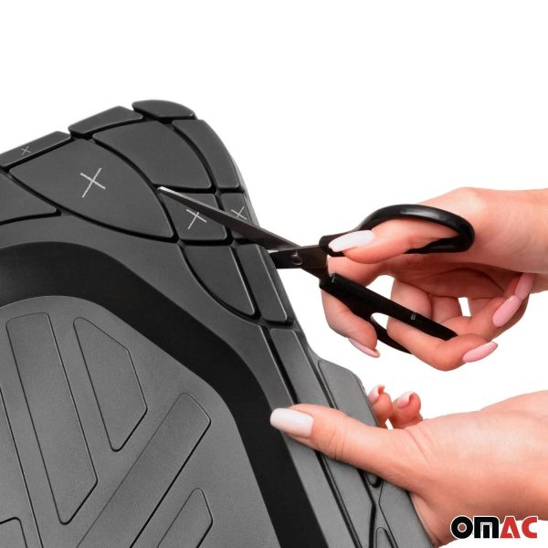 2017-2025 Tesla Model 3 Heavy Duty Trim to fit Floor Mats Liner Black All Weather 4Pcs Online now - Image 3