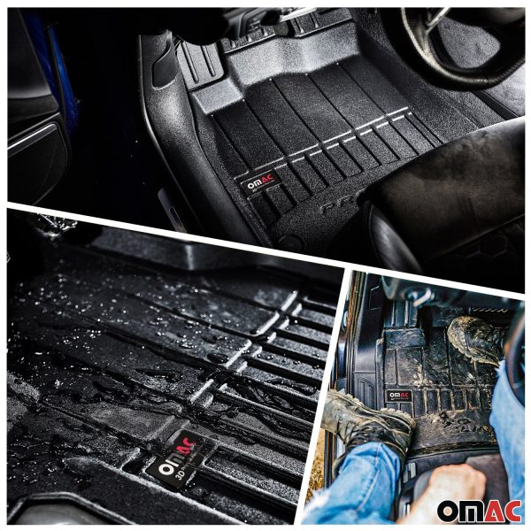 2017-2024 Tesla Model 3 Premium Floor Mats & Cargo Liner Full Set All Weather Heavy Duty Black For Sale - Image 2