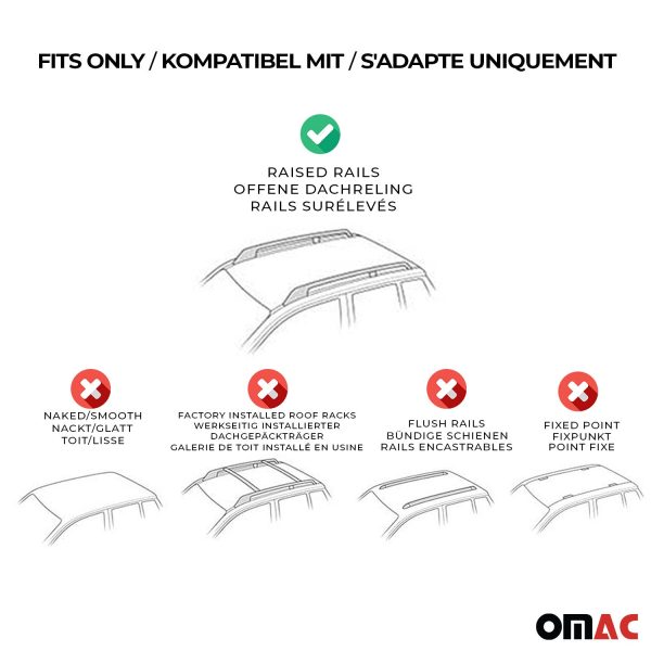 2007-2019 Citroen C-Crosser Roof Rack Cross Bars Silver For Cheap - Image 4