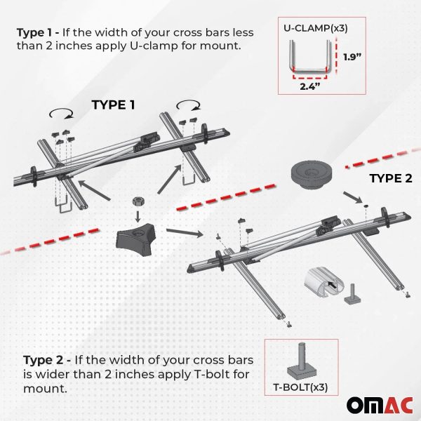 2017-2024 Nissan Armada Bike Rack Carrier Roof Racks Set Black 3Pcs For Sale - Image 4